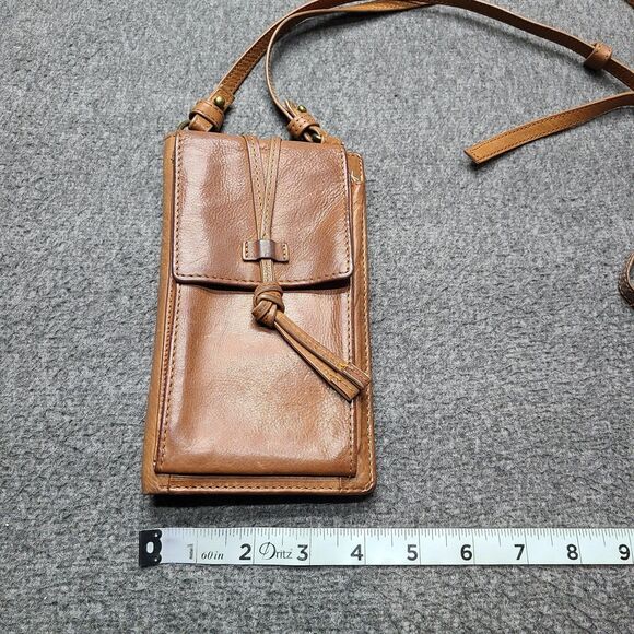 Lucky Brand Crossbody Wallet Womens Tan Genuine Leather Phone Adjustable Strap - Picture 3 of 8